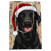 Black lab christmas mittlere geschenktüte (Vorderseite)