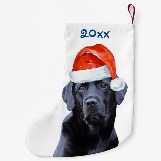 Black Lab Christmas - Santa Dog Niedlich Labrador Kleiner Weihnachtsstrumpf (Rückseite)