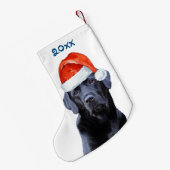 Black Lab Christmas - Santa Dog Niedlich Labrador Kleiner Weihnachtsstrumpf (Rückseite (Hängend))