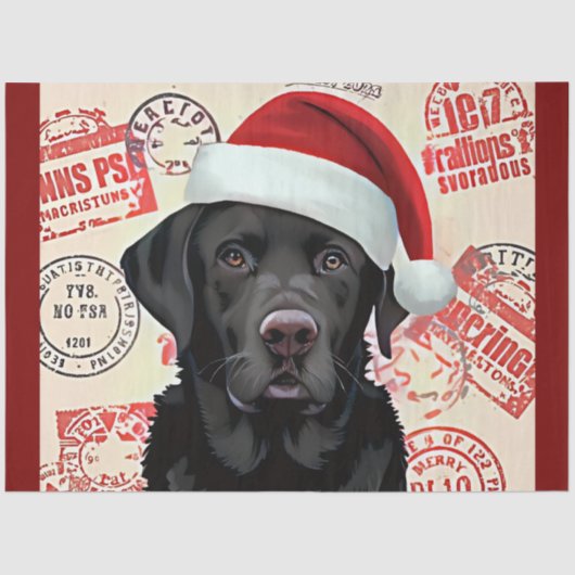Black lab christmas seidenpapier (Vorderseite)