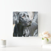 Black Lab Clock Quadratische Wanduhr (Zuhause)
