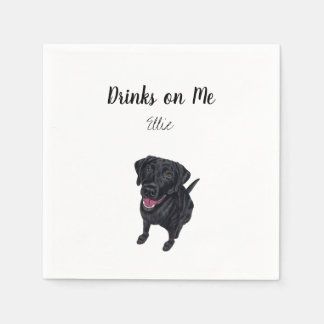 Black Lab Cocktail Napkins Serviette