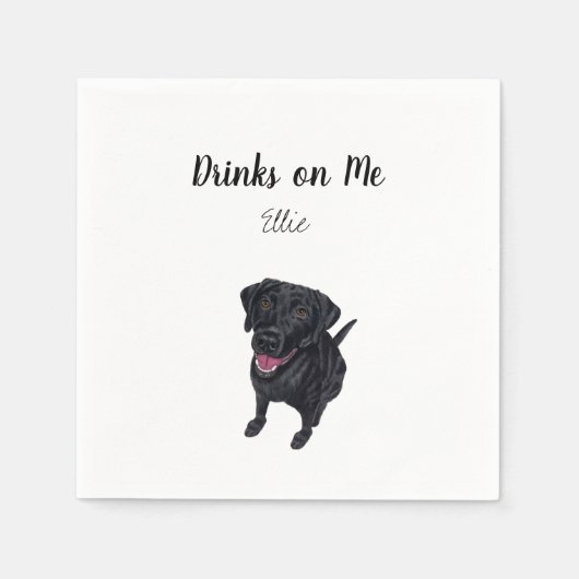 Black Lab Cocktail Napkins Serviette (Vorderseite)