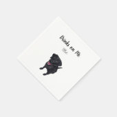Black Lab Cocktail Napkins Serviette (Ecke)