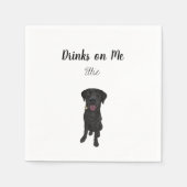 Black Lab Cocktail Napkins Serviette (Vorderseite)