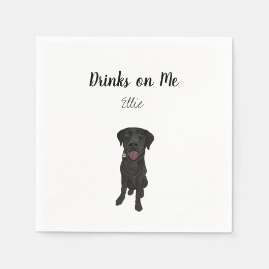 Black Lab Cocktail Napkins Serviette (Vorderseite)
