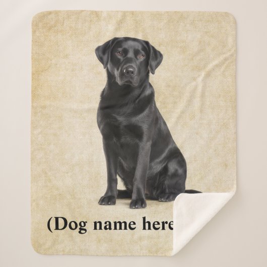 Black Lab Dad Personalized Dog Blanket Sherpadecke (Vorderseite)