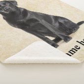 Black Lab Dad Personalized Dog Blanket Sherpadecke (3/4)