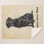 Black Lab Dad Personalized Dog Blanket Sherpadecke (Vorderseite (Horizontal))