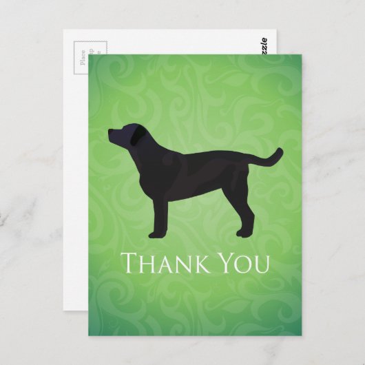 Black Lab Danke Karte (Vorne/Hinten)