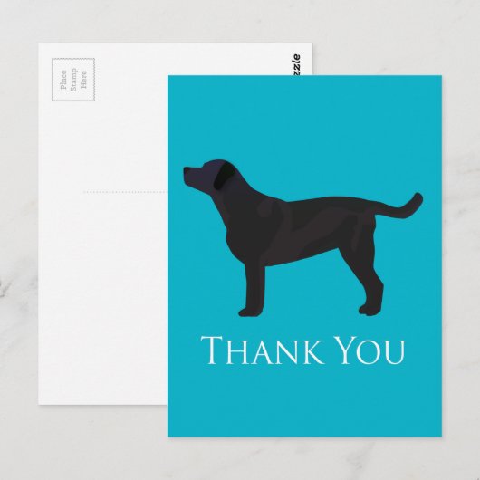 Black Lab Danke Kartendesign Postkarte (Vorne/Hinten)