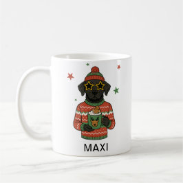 Black Lab Dog Christmas Custom Name Kaffeetasse