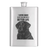Black Lab Dog Dad Flask Flachmann (Vorderseite)