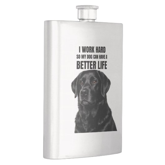 Black Lab Dog Dad Flask Flachmann (Rechts)