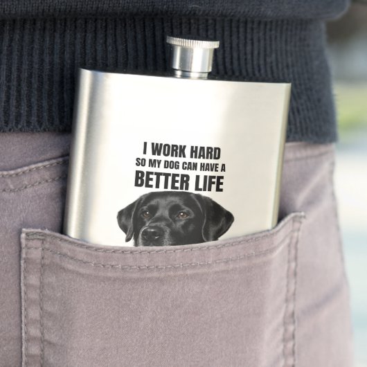 Black Lab Dog Dad Flask Flachmann (Beispiel)