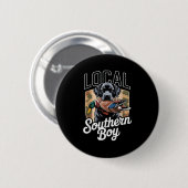Black Lab Dog Local Southern Boy Camo Duck Hunting Button (Vorne & Hinten)