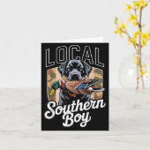 Black Lab Dog Local Southern Boy Camo Duck Hunting Karte (Gelbe Blume)