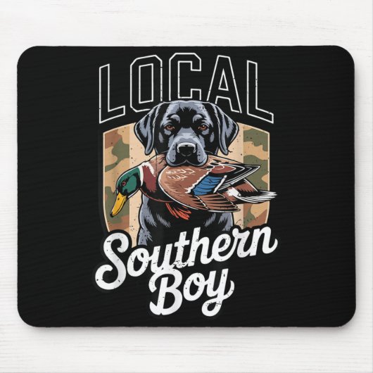 Black Lab Dog Local Southern Boy Camo Duck Hunting Mousepad (Vorne)