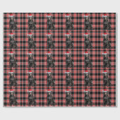 Black Lab Dog Rot und Schwarz Gemusterte Weihnacht Geschenkpapier (Flach)