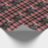 Black Lab Dog Rot und Schwarz Gemusterte Weihnacht Geschenkpapier (Ecke)