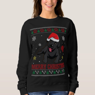 BLACK LAB Dog Santa Ugly Sweater Kostüm Merry Xma Sweatshirt