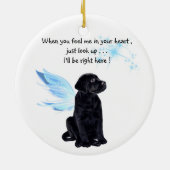 Black Lab Engel - Weihnachts-Gedenkschmuck Keramik Ornament (Hinten)