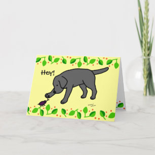 Black Lab Friendly Cartoon Black Labrador Karte