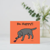 Black Lab Friendly Cartoon Black Labrador Postkarte (Stehend Vorderseite)