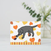 Black Lab Friendly Cartoon Black Labrador Postkarte (Stehend Vorderseite)