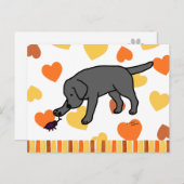 Black Lab Friendly Cartoon Black Labrador Postkarte (Vorne/Hinten)