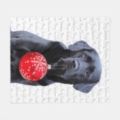 Black Lab Frohe Weihnachts-Labrador Fleecedecke (Vorderseite (Horizontal))