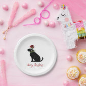 Black Lab Frohe Weihnachts-Weihnachtsmannmütze Hol Pappteller (Party)