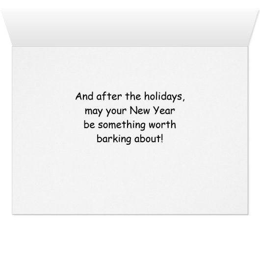 Black Lab Funny Christmas Dog and Tree (Innenansicht Horizontal (Unten))