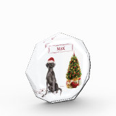 Black Lab Funny Christmas Dog and Tree Fotoblock (Links)