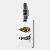 Black Lab Funny Christmas Dog and Tree Gepäckanhänger (Vorderseite vertikal)