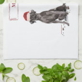Black Lab Funny Christmas Dog and Tree Geschirrtuch (Gefaltet)