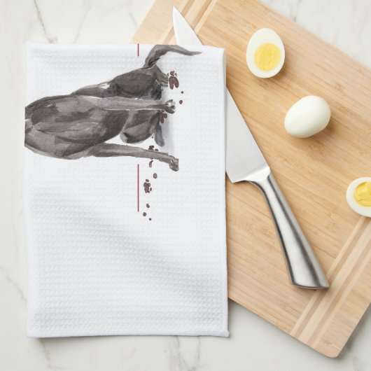 Black Lab Funny Christmas Dog and Tree Geschirrtuch (Viertel Falte)