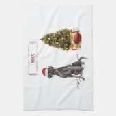 Black Lab Funny Christmas Dog and Tree Geschirrtuch (Vertikal)