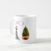 Black Lab Funny Christmas Dog and Tree Kaffeetasse (Vorderseite Links)