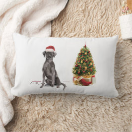 Black Lab Funny Christmas Dog and Tree Lendenkissen