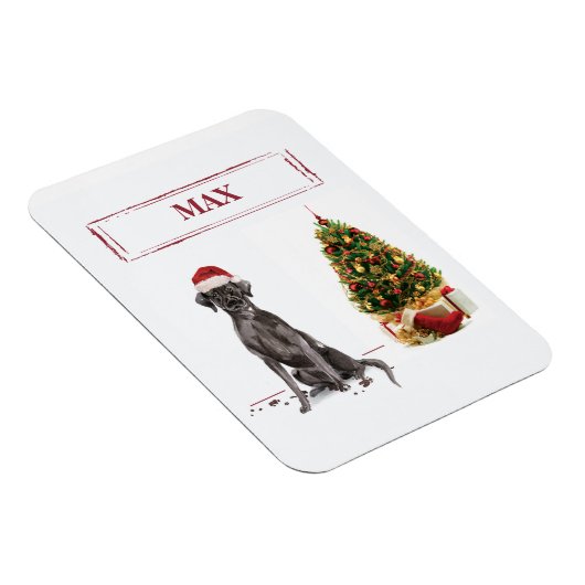 Black Lab Funny Christmas Dog and Tree Magnet (Rechte Seite)