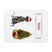 Black Lab Funny Christmas Dog and Tree Magnet (Horizontal)