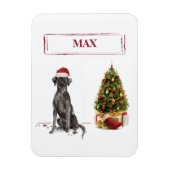 Black Lab Funny Christmas Dog and Tree Magnet (Vertikal)