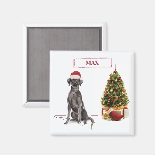 Black Lab Funny Christmas Dog and Tree Magnet (Vorderseite/Rückseite)