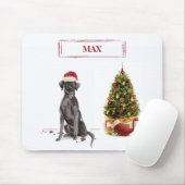 Black Lab Funny Christmas Dog and Tree Mousepad (Mit Mouse)