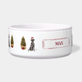 Black Lab Funny Christmas Dog and Tree Napf