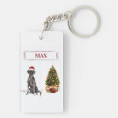 Black Lab Funny Christmas Dog and Tree Schlüsselanhänger (Rückseite)