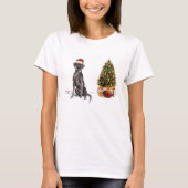 Black Lab Funny Christmas Dog and Tree T-Shirt (Vorderseite)