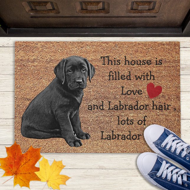 Black Lab Funny Hund Rustic Coir Eintrag Labrador Fußmatte (Von Creator hochgeladen)
