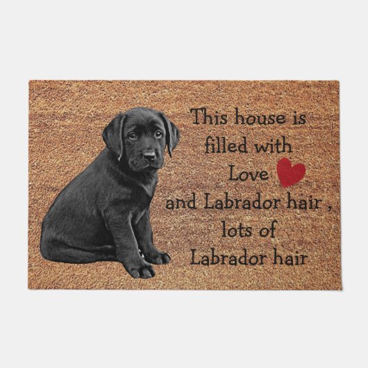Black Lab Funny Hund Rustic Coir Eintrag Labrador Fußmatte (Vorderseite)